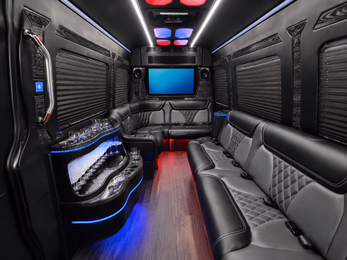 dearborn 28 passenger party bus inside